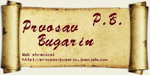 Prvosav Bugarin vizit kartica